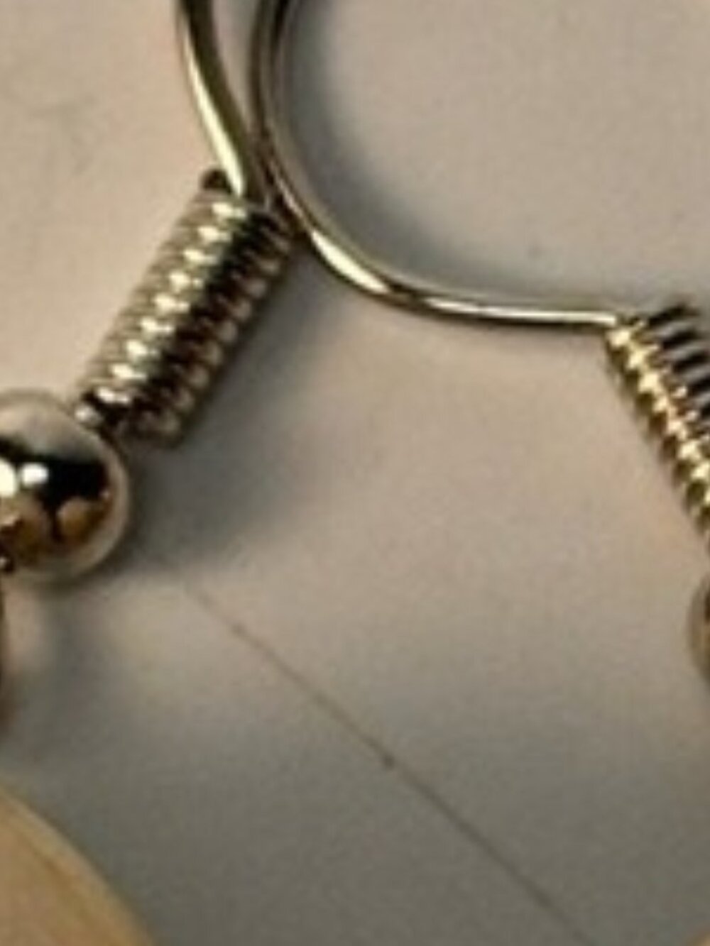 Faux Pearl Drop Earrings Cream Champagne Large Round Bead Dangle Silver Tone